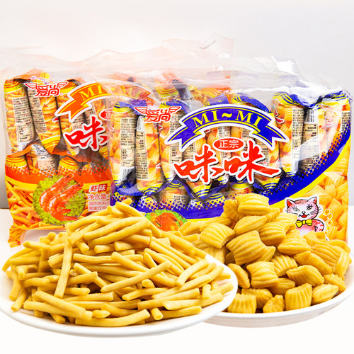 爱尚咪咪虾条吃货大礼包儿童零食大全怀旧办公室休闲食品薯片网红 - 图2