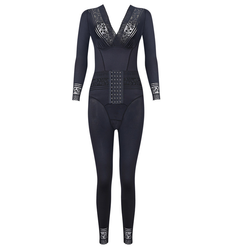 连体长款加强版收腹束腰全身塑身衣 宜思芬塑身连体衣