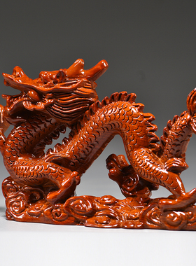 木头龙摆件补角十二生肖吉祥物