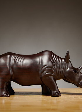 黑檀木雕刻动物办公室桌面工艺品