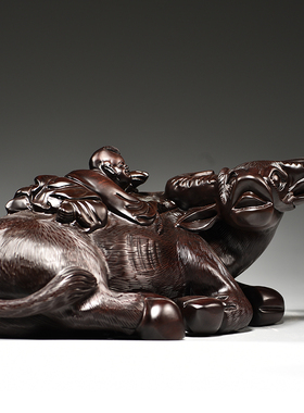 黑檀木雕刻兔子摆件三合动物十二生肖木兔家居客厅装饰红木工艺品