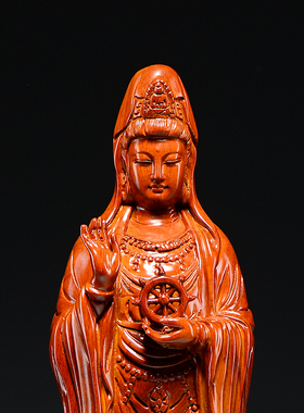 木雕观音菩萨家居客厅供奉工艺品