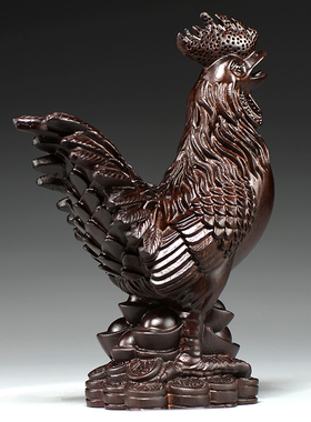 黑檀木家居客厅乔迁送礼生肖鸡