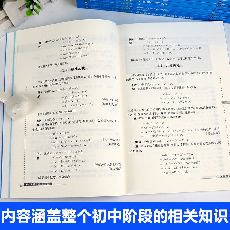 数学奥林匹克小丛书初中卷第三版七八九年级奥数教程解题方式举一反三bi刷思维训练题库单墫数学竞赛小蓝书本初中数学因式分解技巧-图2