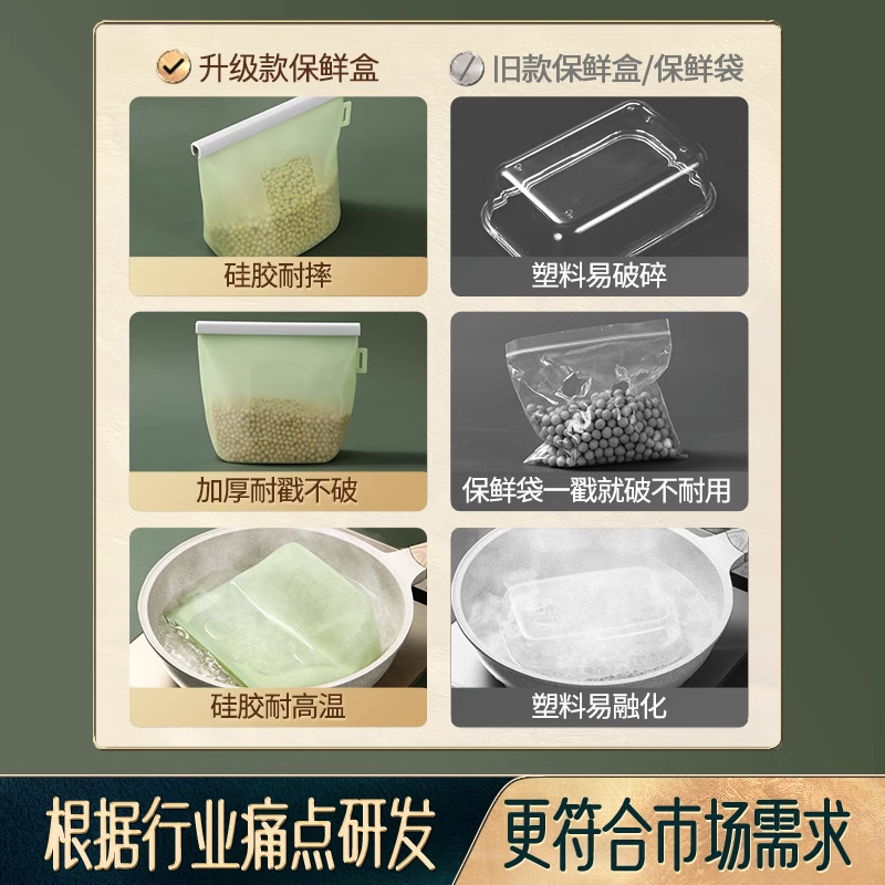 五谷杂粮收纳密封袋食品级分装保鲜袋冰箱专用家用硅胶自封收纳盒,淘宝优惠券,粉丝福利购,淘宝优惠卷
