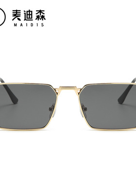 复古小框方形墨镜男女高级感金属方框窄框眼镜小脸个性痞帅太阳镜