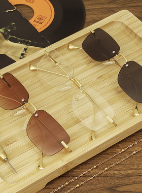 超轻无框太阳镜女2025新款渐变色方形无边框复古墨镜男潮防紫外线