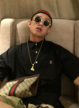 复古圆形墨镜2025新款太阳镜男士开车偏光嘻哈潮流gai爷同款眼镜