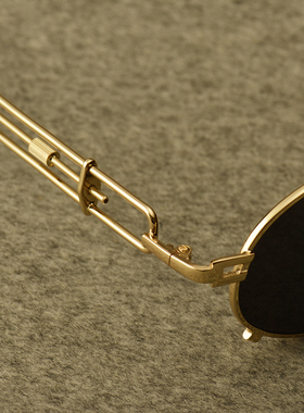 欧美嘻哈复古墨镜男款潮流个性演出街拍眼镜高级感椭圆形太阳镜女