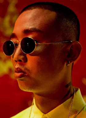 GAI爷同款墨镜椭圆形复古太阳镜潮流嘻哈个性蹦迪街拍眼镜男士女