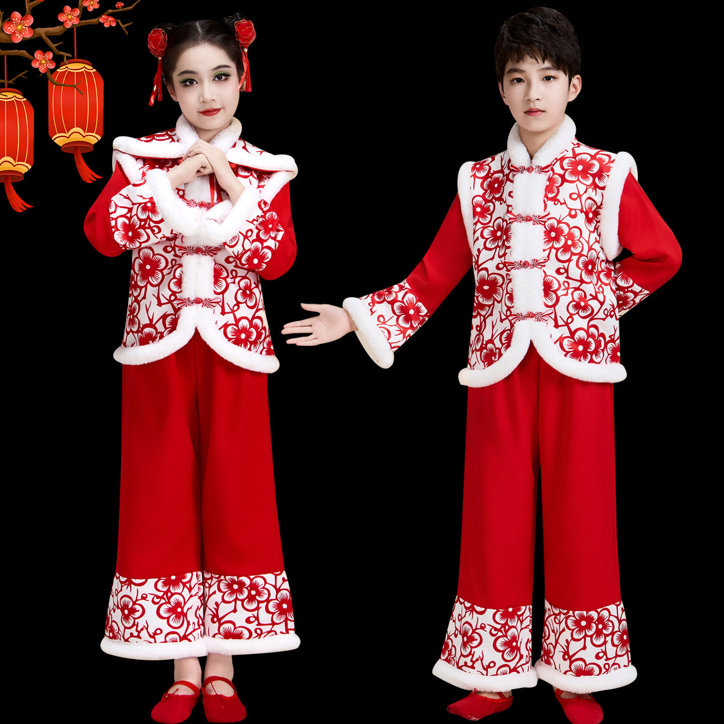 2025新款元旦儿童秧歌服开门红演出服冬季幼儿民族喜庆拜年打鼓服,淘宝优惠券,粉丝福利购,淘宝优惠卷