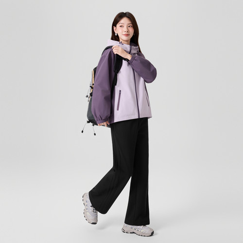 快鱼户外运动夹克女2026春季新款宽松休闲连帽撞色外套女潮流上衣 - 图3