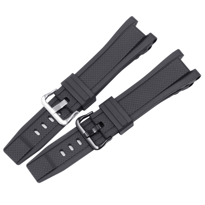 代用casio硅胶表带黑钢带男 cicidd配件