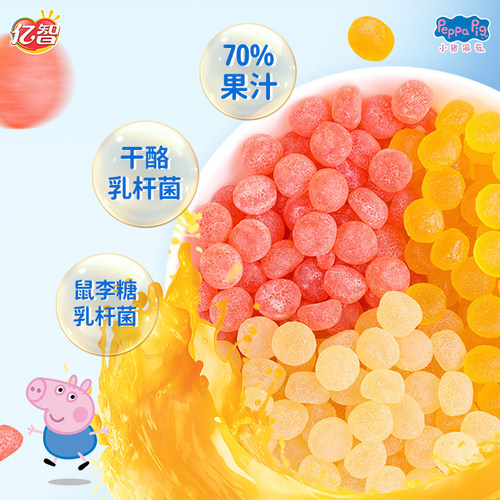 亿智小猪佩奇益生菌软糖儿童零食休闲小吃多口味果汁糖果营养小吃 - 图1