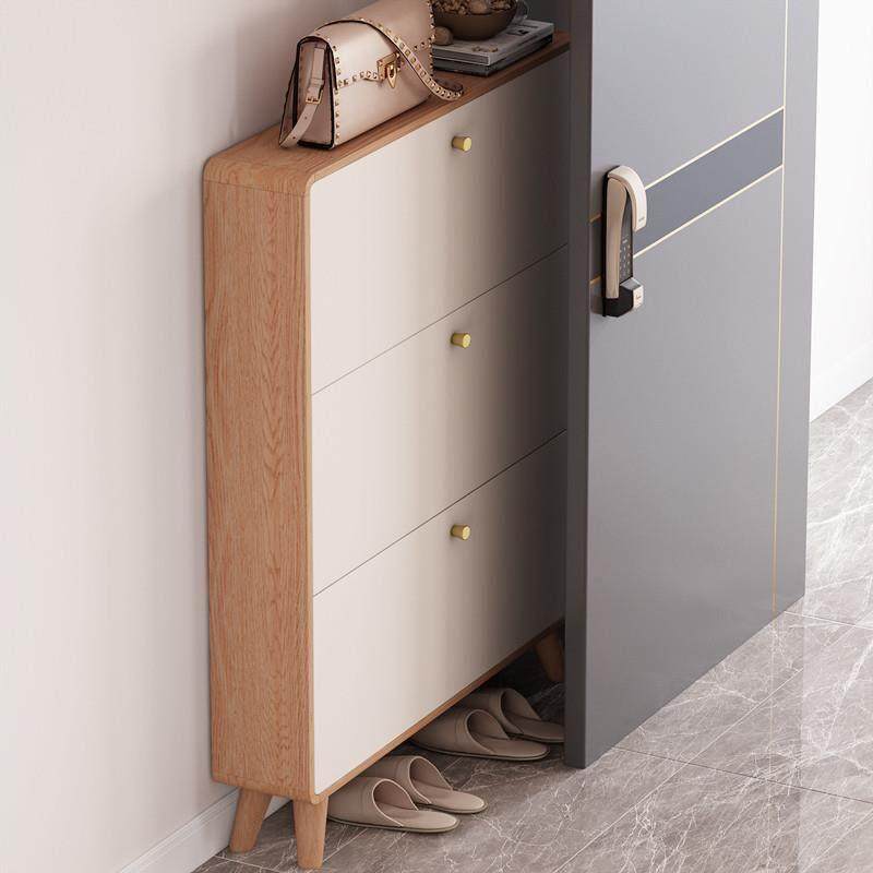 实木杠北欧超薄鞋柜家用门口简约现代入户楼梯翻斗楼道玄关柜17cm,淘宝优惠券,粉丝福利购,淘宝优惠卷