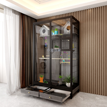 Parrot Cage Special Large Glass Transparent Bird Cage Subs large number Custom Luxury Ornamental Eco Peacock Cage Display Cabinet