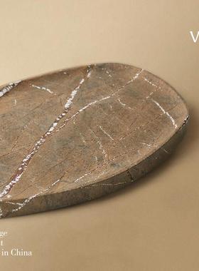 梵其现代极简天然大理石托盘侘寂风样板间酒店洗漱台高档收纳托盘