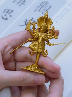简修行秽迹金刚像佛像摆件纯黄铜像小随身佛禅意家居茶空间装饰品