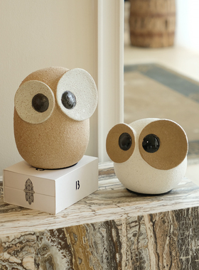 Q版猫头鹰，手绘粗陶工艺