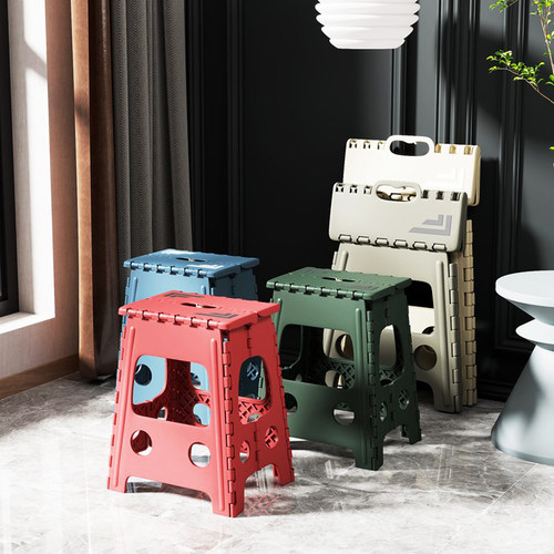 瀛欣加厚浴室折叠凳家用便携凳子成人塑料板凳户外折叠椅大号板凳 - 图1