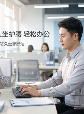 成人可调钢板支撑护腰带