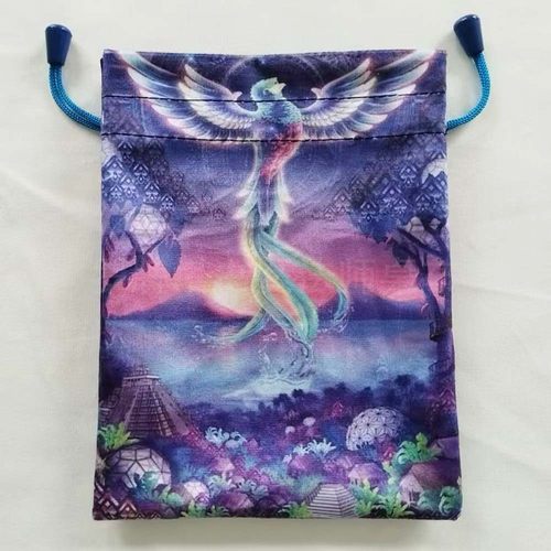 柔软月相蝴蝶绒布袋塔罗布牌袋卡牌塔牌收纳袋子保护小布袋抽绳袋 - 图2