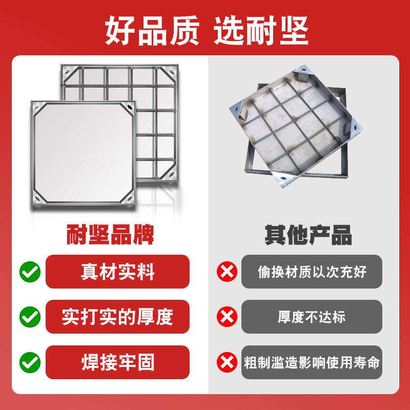 不锈钢井盖隐形窨井盖阴井盖板下水道篦子方形井盖庭院下水井304 - 图0