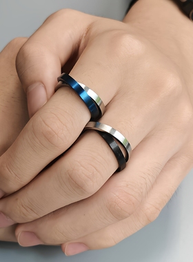 时尚钛钢戒指男款个性简约