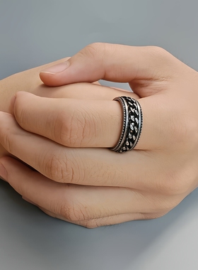 欧美时尚钛钢戒指男款嘻哈个性