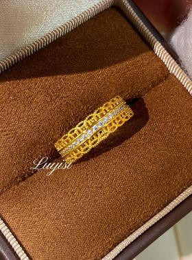 复古宫廷风丝财万两铜钱戒指轻奢高级感微镶蕾丝花边金钱开口女戒