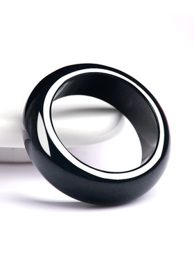 正品天然保真翡翠墨玉戒指男女通用对戒冰种玉石指环手饰玉器