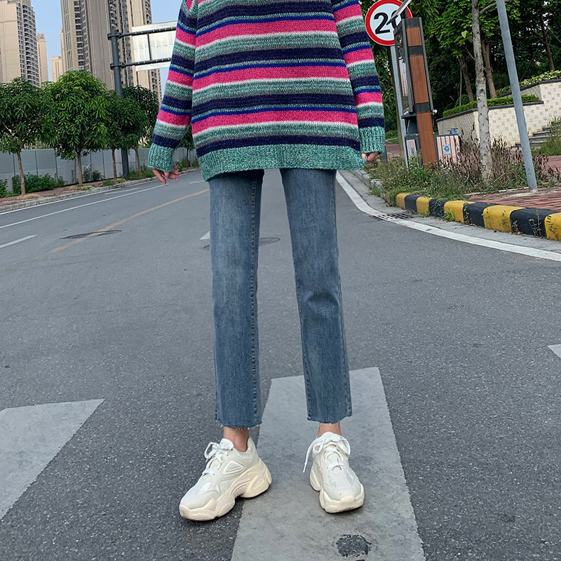 女秋装2020新款高腰百搭显瘦牛仔裤 caiwinking牛仔裤