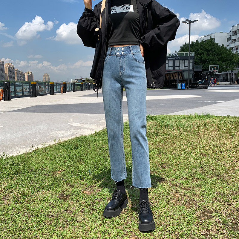 高腰显瘦2020新款韩版宽松牛仔裤 caiwinking牛仔裤