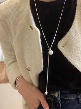 小姐姐 珍珠长款毛衣链2024新款爆款轻奢气质时尚小众项链女配饰