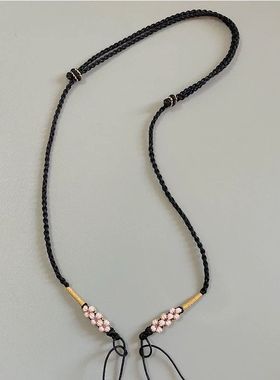 古法项链编绳桃花半成品项链手工编织简约挂脖新款高级可调节