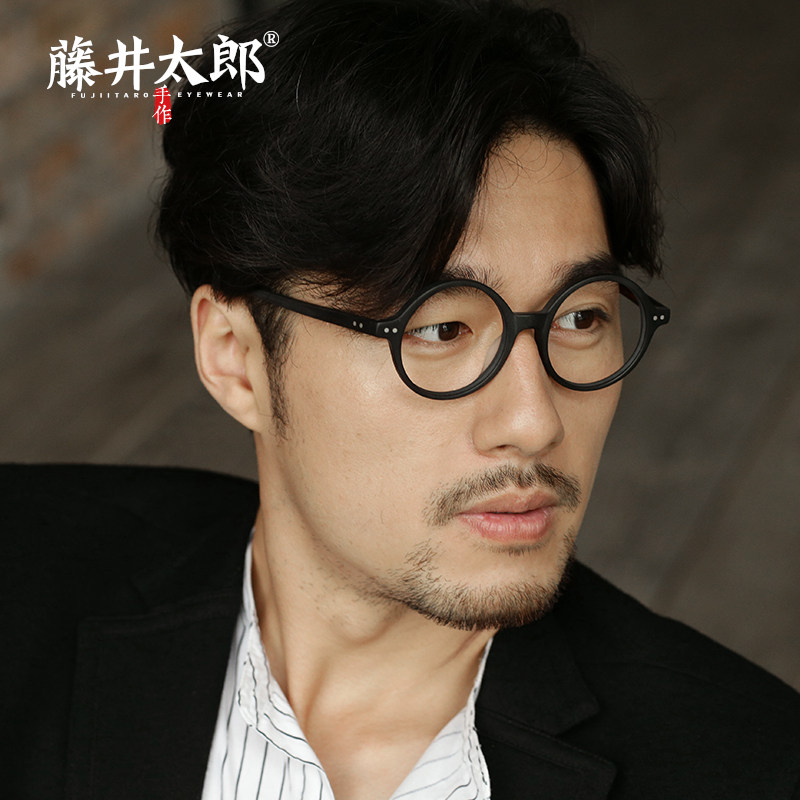 藤井太郎日系圆框男板材大眼镜架 藤井太郎眼镜架