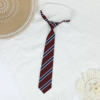 Cyanotic gold and red striped lazy Japanese tie