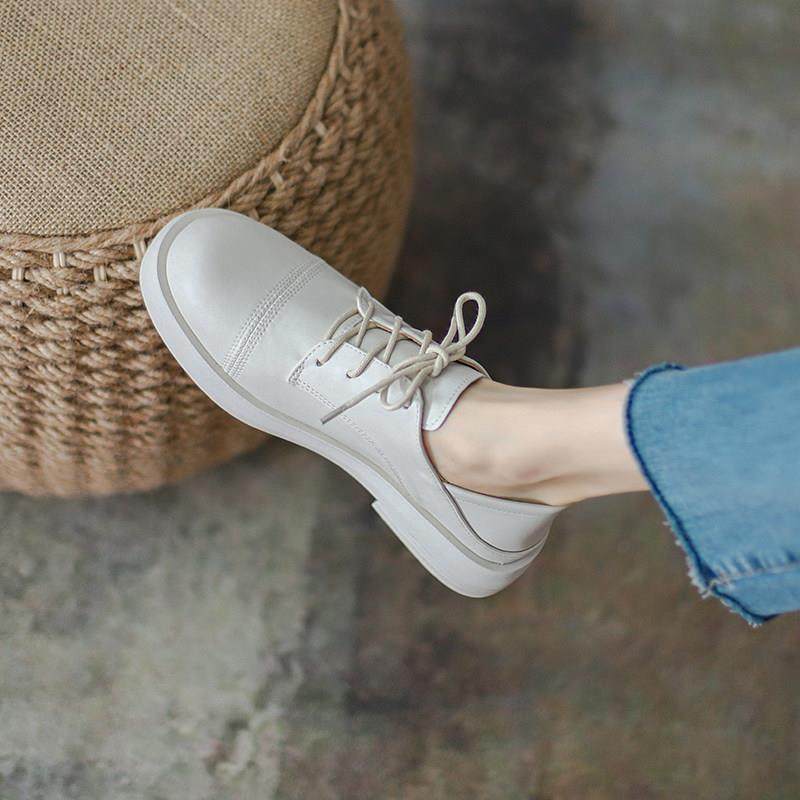 香港全真皮小皮鞋女2024春秋新款英伦单鞋女系带平底乐福鞋工作鞋,淘宝优惠券,粉丝福利购,淘宝优惠卷