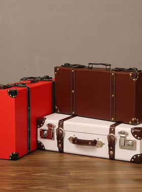 复古箱子欧式老旧皮箱落地摆件服装店装饰品老物件场景道具手提箱