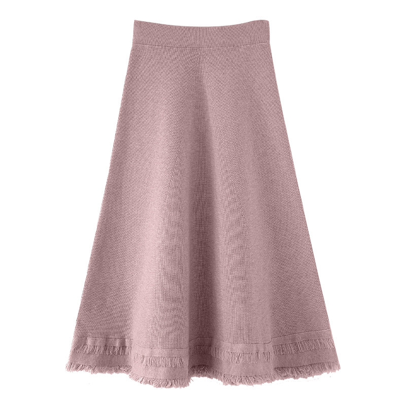 大码宽松针织中长款高腰显瘦半身裙 颜筱半身裙