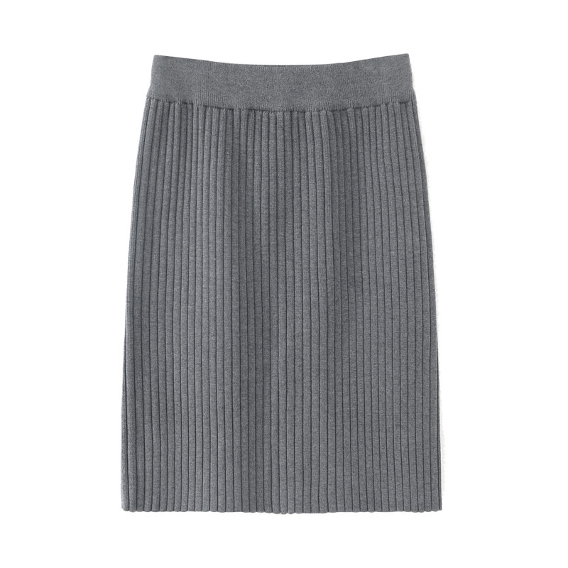 大码不开叉针织直筒中长款半身裙 颜筱半身裙