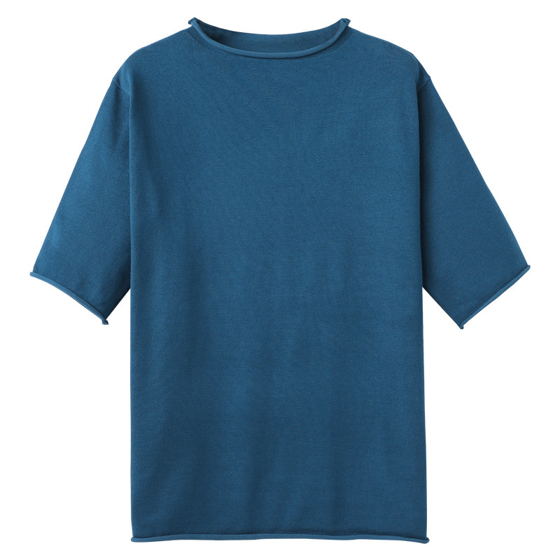 大码半高领五分袖打底中袖针织衫 颜筱毛针织衫