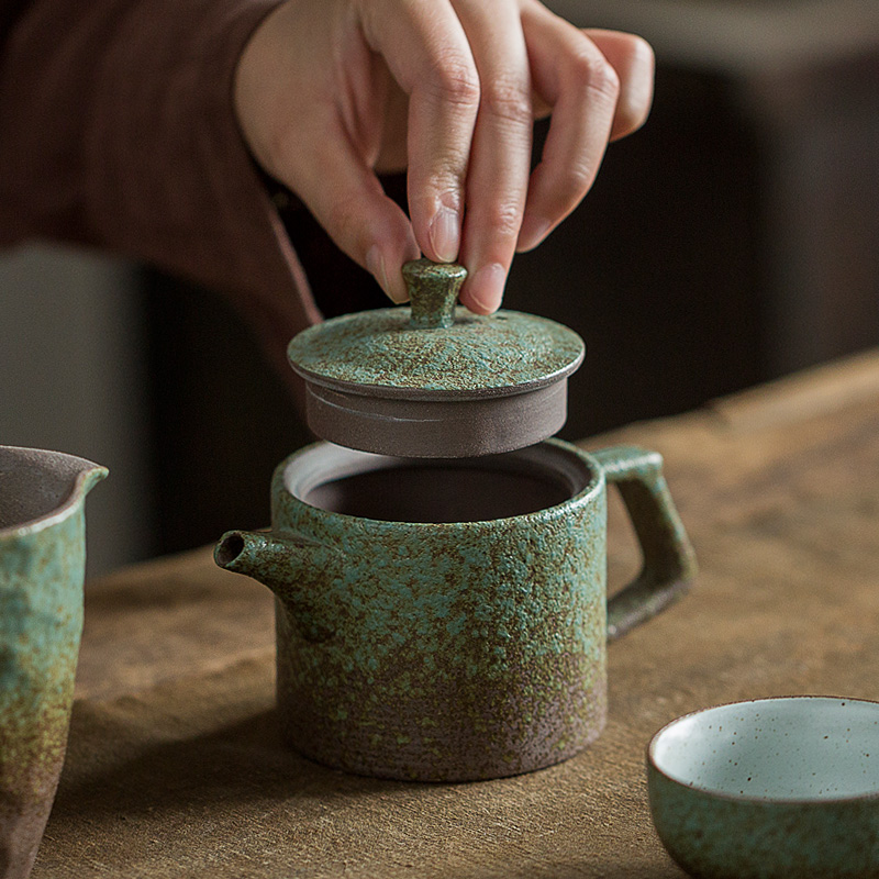 碌心 中式粗陶茶壶 复古单壶 陶瓷红茶绿茶泡茶壶家用壶功夫茶具