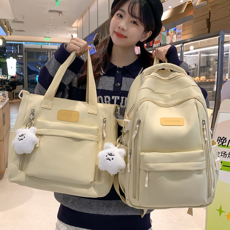 简约书包女初中生小清新可爱大容量中学生双肩包大学生高中生背包