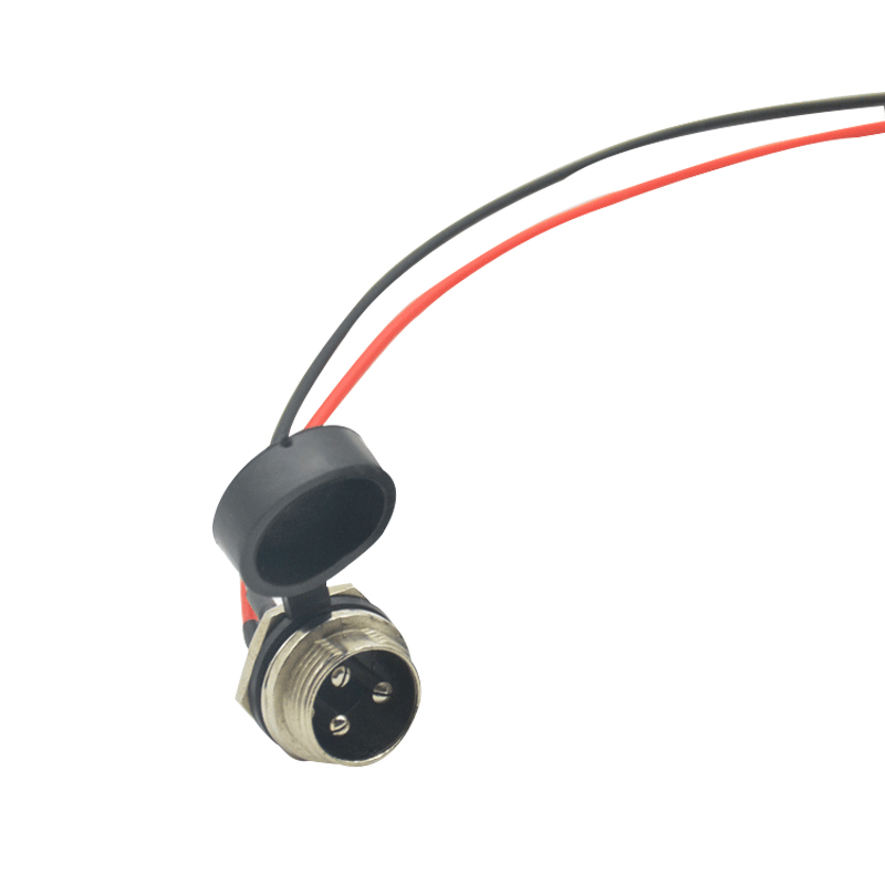 锂电池电动车充电口航空头充电器公母插头带帽3针平衡车卡农接口 - 图3