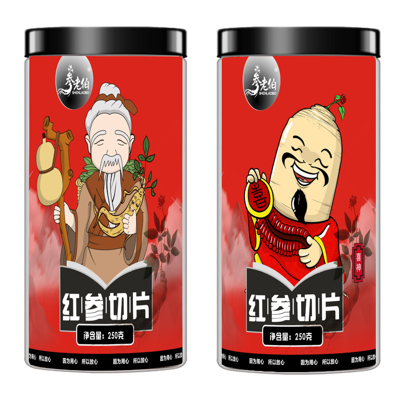 红参片500g长白山整支无糖别直参 参老伯人参/园参及其制品