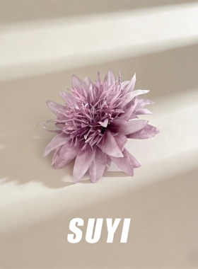 超仙紫色海葵仿真花发夹海边度假