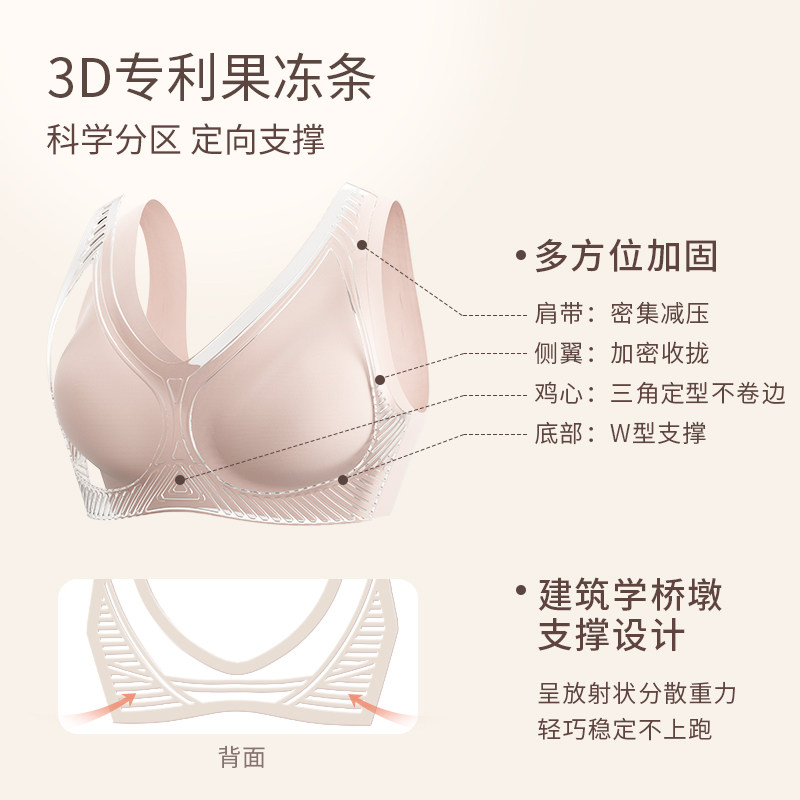 奶糖派大杯文胸无痕家居云托果冻条 奶糖派文胸