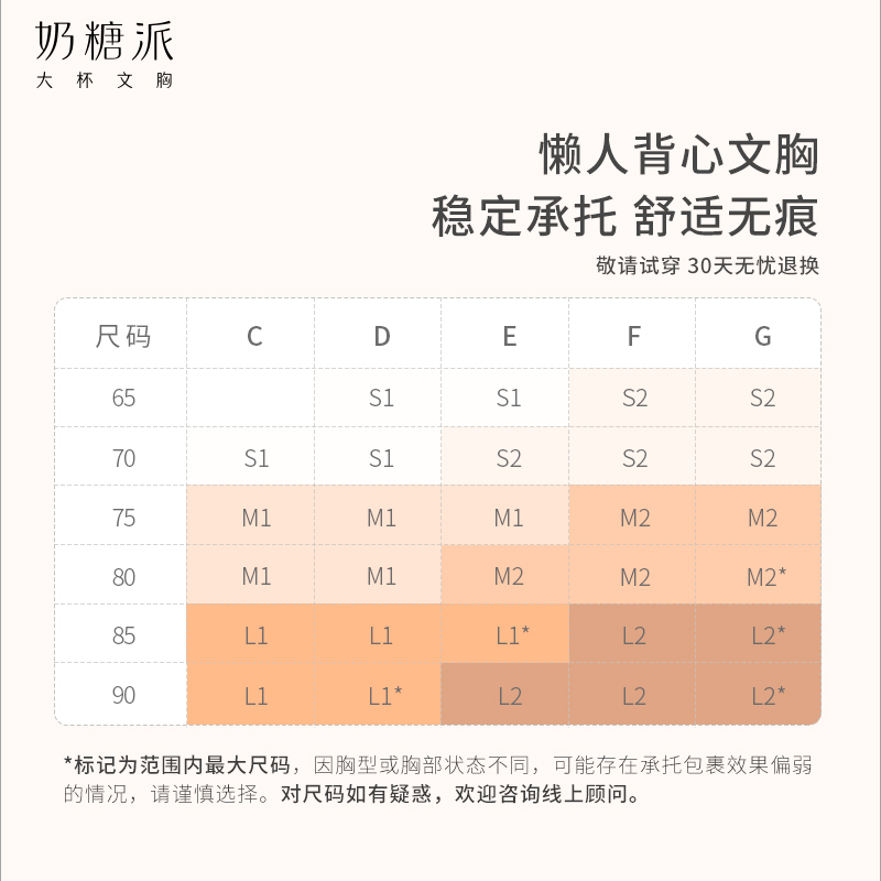 奶糖派大杯文胸懶人文胸無尺碼背心式大胸內衣無鋼圈無痕_奶糖派旗艦店_女士內衣_男士內衣_家居服