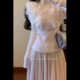 Early spring super fairy petal sweater + high waist skirt
